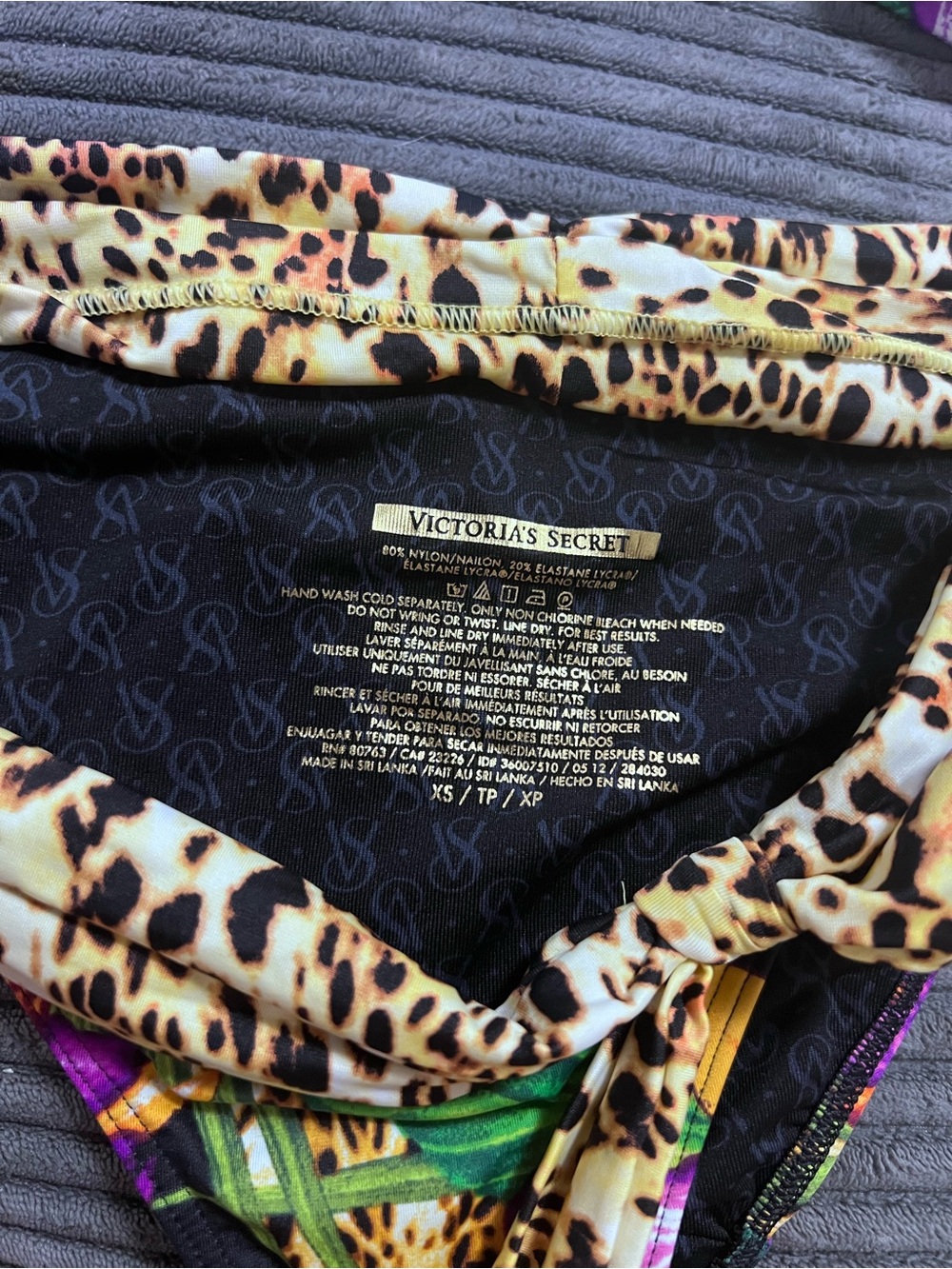 Victoria Secret- Tropical Floral & Leopard Print Bikini - Purple/Green - Picture 4 of 5